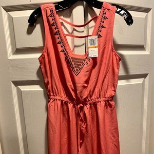 NWT Nordstrom Coral Cinched-Waist Summer Dress